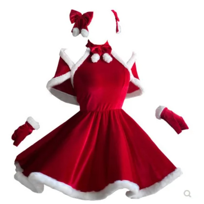 Women Fashion Reddit - คริสต์มาสคอสเพลย์เครื่องแต่งกายชุดอุปกรณ์เสริมชุดสีแดงปีใหม่เสื้อคลุมคาร์นิวัลคริสต์มาสวันหยุดธีมปาร์ตี้ชุดสำหรับผู้ใหญ่ผู้หญิง