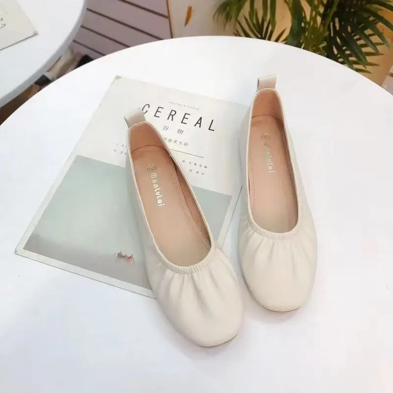 Women'S Fashion Quick Delivery - รองเท้าผู้หญิงสไตล์เกาหลีรองเท้าส้นแบนลำลองสำหรับผู้หญิงรองเท้าหัวมนส่งเร็วดูสง่าทันสมัยกันลื่น