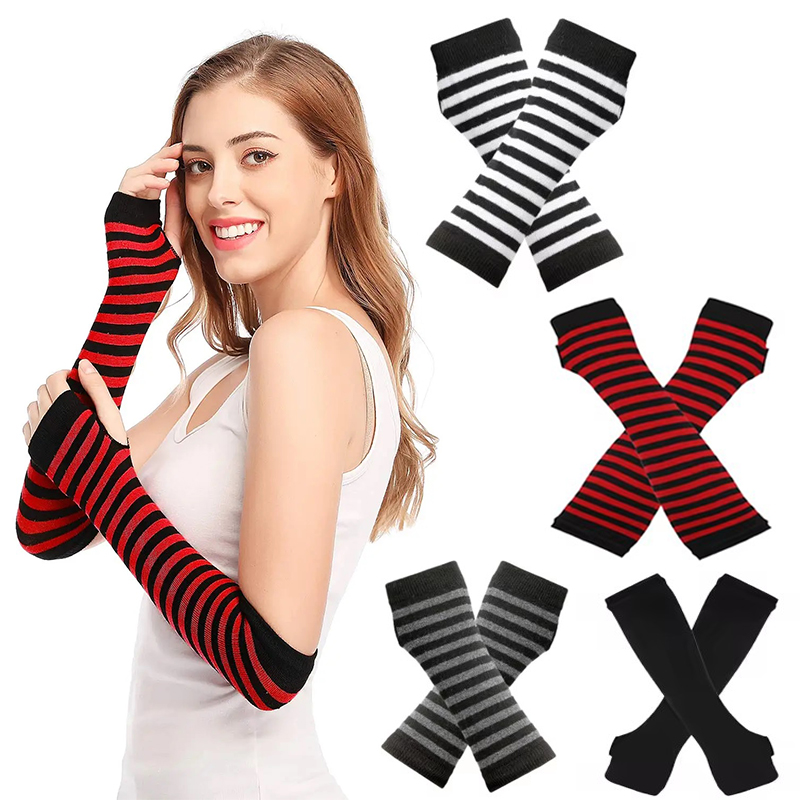 Women Fashion Gloves - ถุงมือยาวถึงข้อศอกสำหรับผู้หญิงสไตล์ Y2K สำหรับงานปาร์ตี้หรือใส่ในชีวิตประจำวัน ถุงมือถักนิตติ้ง ปลอกแขนแฟชั่น ปลอกข้อมือยืดหยุ่น