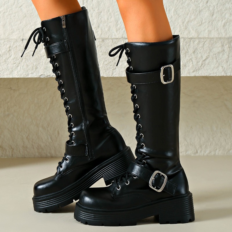 รองเท้าบูทหุ้มข้อผู้หญิงแบบพื้ - Women'S Fashion Leather Boots บทวิจารณ์และราคา