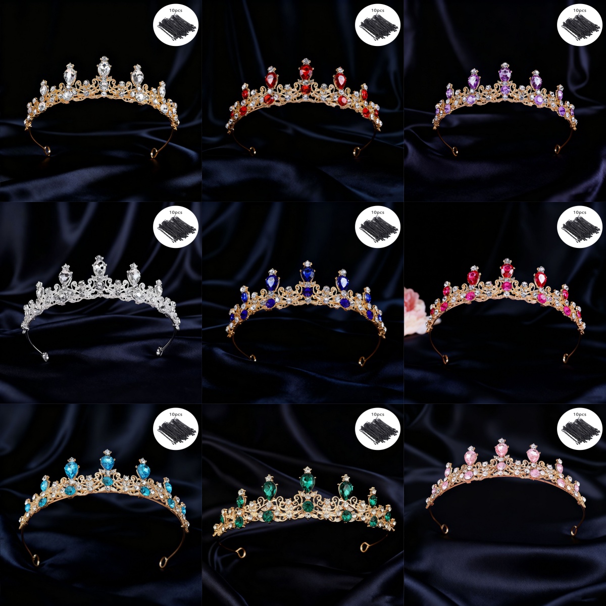 มงกุฎเจ้าสาวแบบวินเทจประดับเพช - Women Queen Fashion บทวิจารณ์และราคา