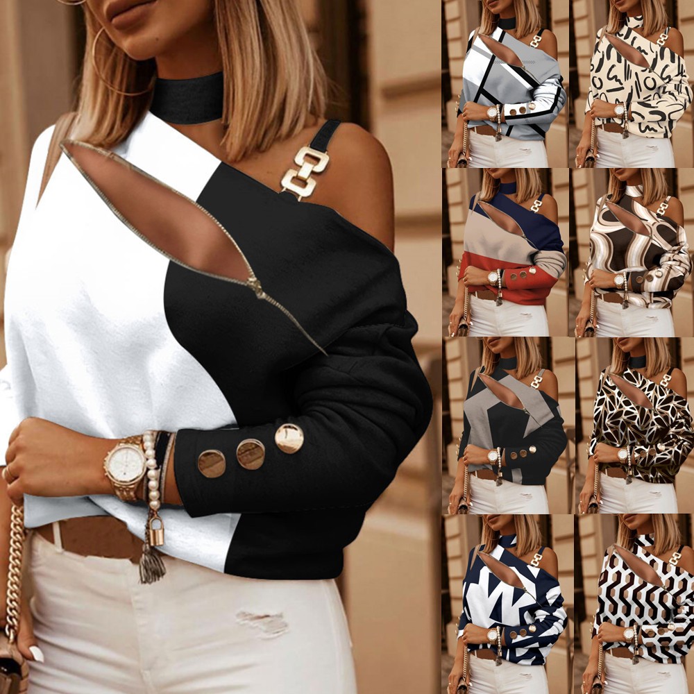 เสื้อเบลาส์เปิดไหล่สำหรับผู้หญ - Women Fashion Blouse บทวิจารณ์และราคา