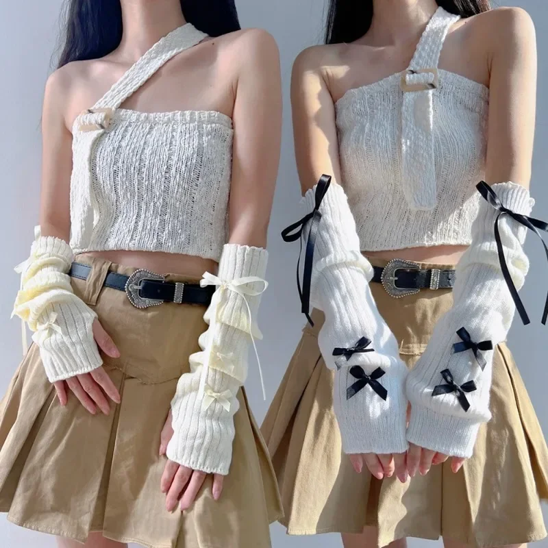 ปลอกแขนแฟชั่นสไตล์ Y2K สำหรับผ - Women Fashion Gloves บทวิจารณ์และราคา