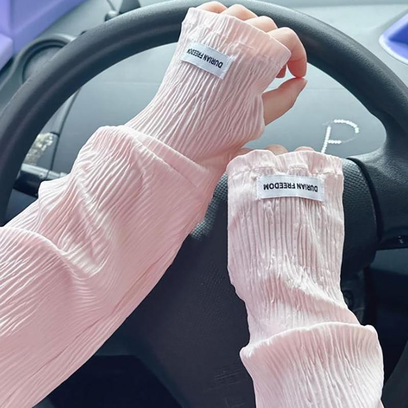 ปลอกแขนกันแดดแฟชั่น ผ้าไหมน้ำแ - Women Fashion Gloves บทวิจารณ์และราคา