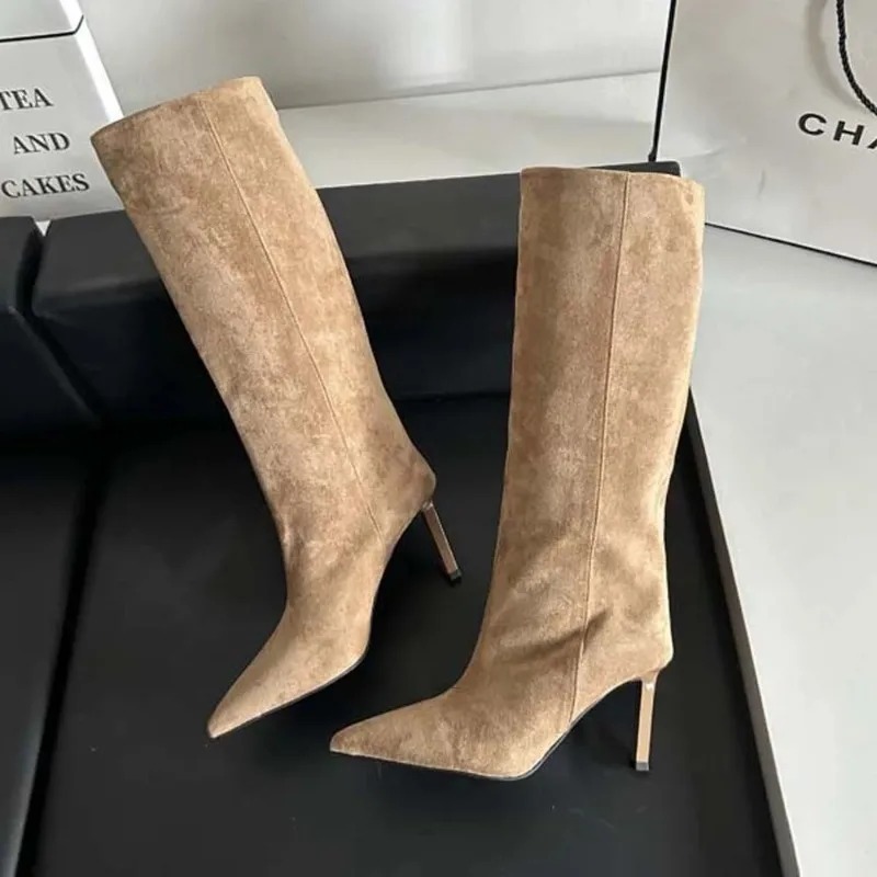รองเท้าบูทผู้หญิงทรงยาวหรูหรา  - Women'S Fashion Leather Boots บทวิจารณ์และราคา