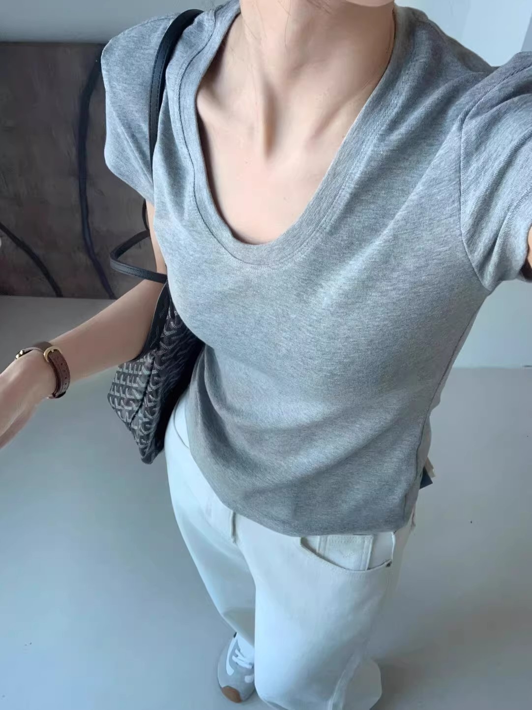 เสื้อยืดคอกลมแขนสั้นผู้หญิง ทร - Women Fashion Blouse บทวิจารณ์และราคา
