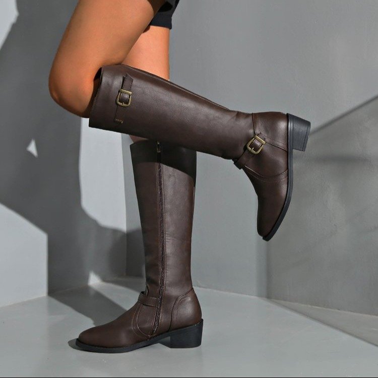 รองเท้าบูทผู้หญิงทรงสูงถึงเข่า - Women'S Fashion Leather Boots บทวิจารณ์และราคา