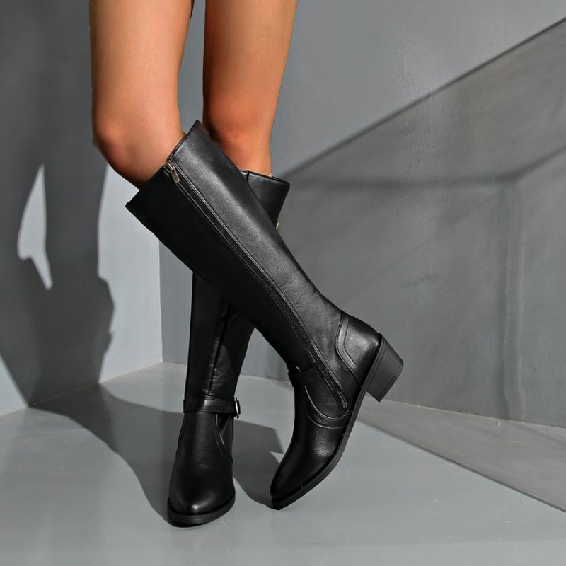 รองเท้าบูทผู้หญิงทรงสูงถึงเข่า - Women'S Fashion Leather Boots บทวิจารณ์และราคา