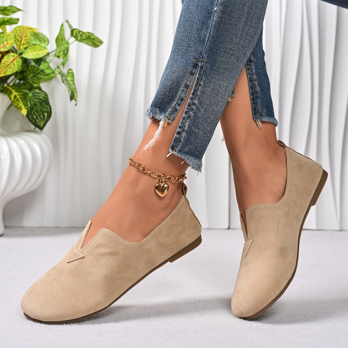 รองเท้าส้นเตี้ยสตรีแบบสวม หัวก - Women'S Fashion Quick Delivery บทวิจารณ์และราคา