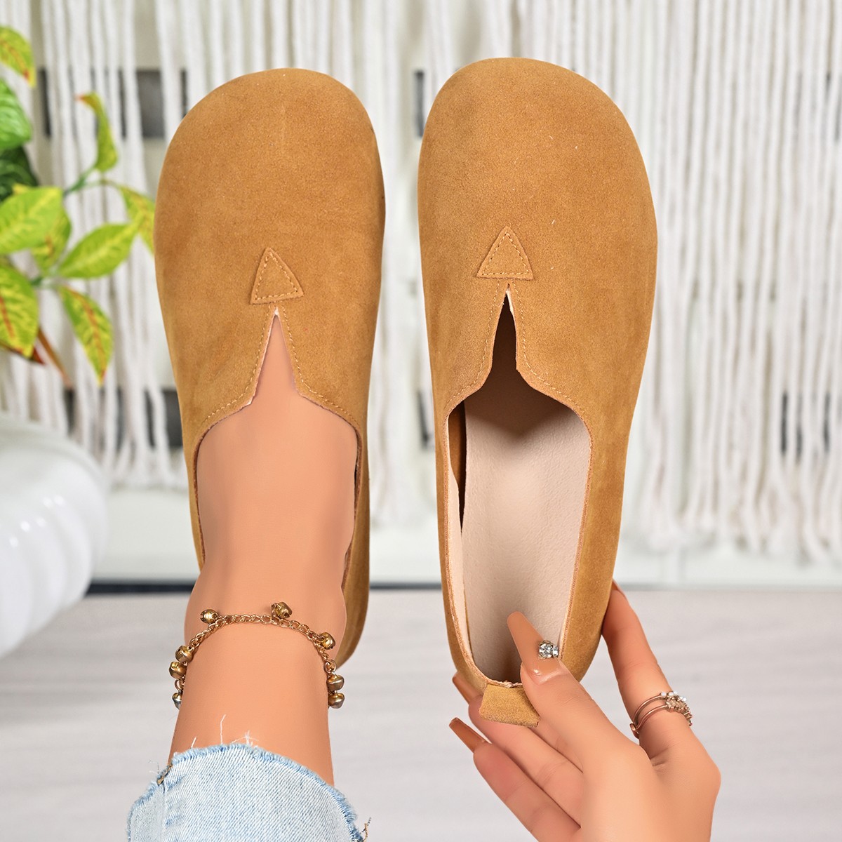 รองเท้าส้นเตี้ยสตรีแบบสวม หัวก - Women'S Fashion Quick Delivery บทวิจารณ์และราคา