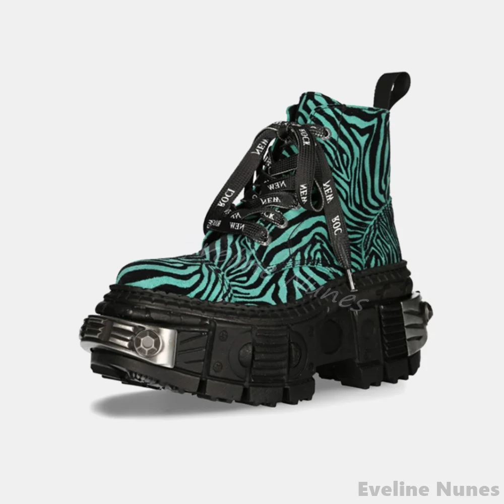 Retro Contrast สีเสือดาวพิมพ์  - Women'S Fashion Leather Boots บทวิจารณ์และราคา