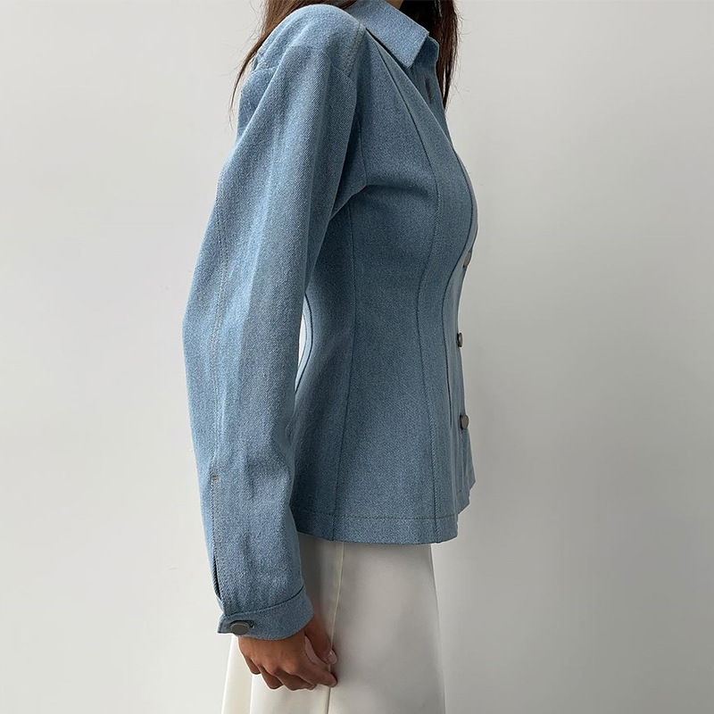 เสื้อเชิ้ตเดนิมทรงเข้ารูป KT V - Women Fashion Blouse บทวิจารณ์และราคา