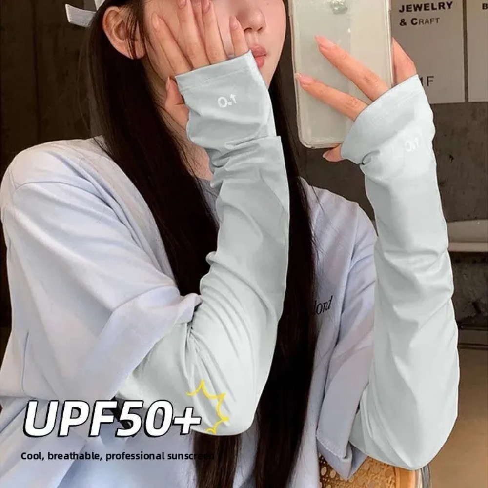 แฟชั่นใหม่ ผ้าไหมน้ำแข็ง แขนหล - Women Fashion Gloves บทวิจารณ์และราคา