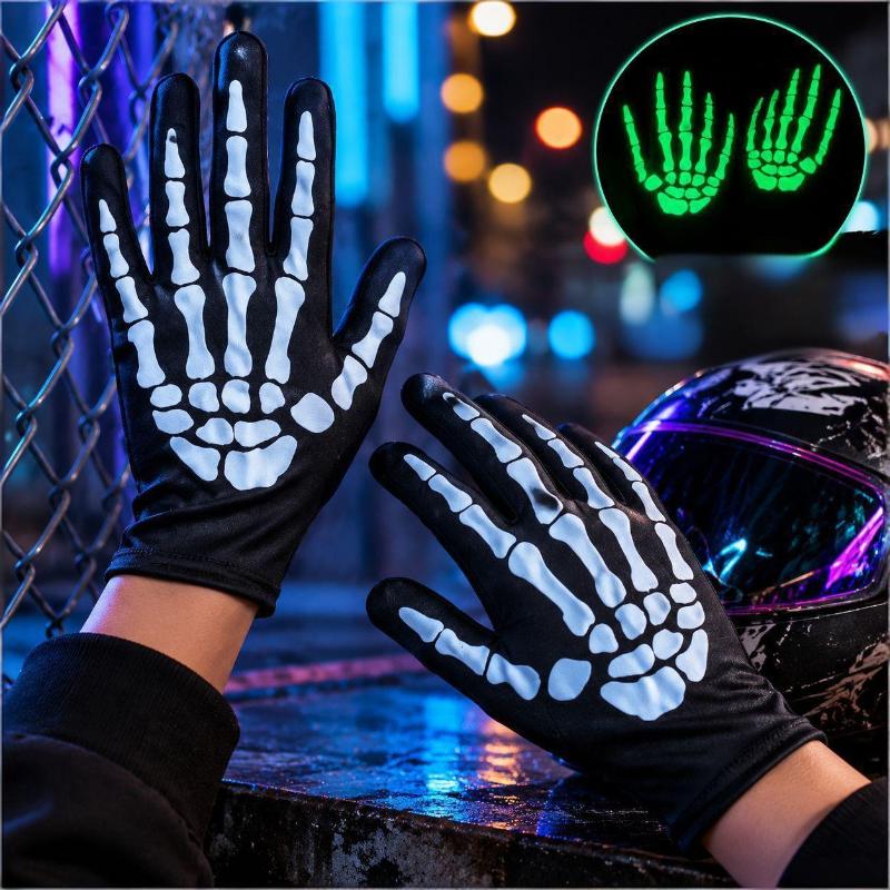 ถุงมือแฟชั่นเต็มนิ้วลายโครงกระ - Women Fashion Gloves บทวิจารณ์และราคา