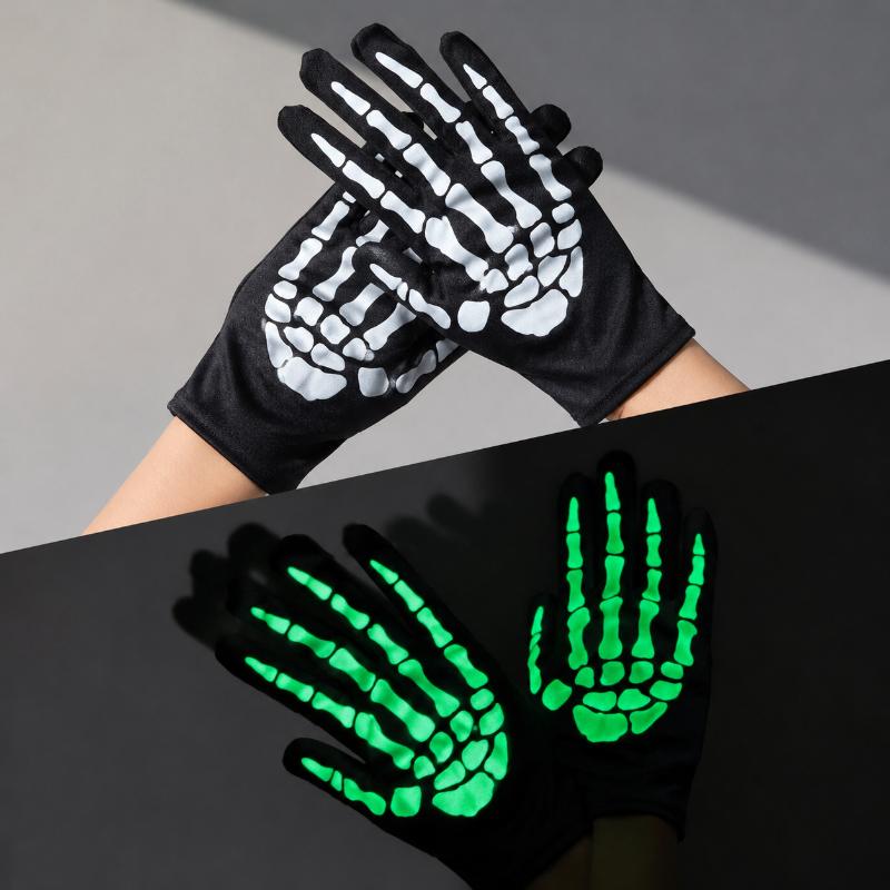 ถุงมือแฟชั่นเต็มนิ้วลายโครงกระ - Women Fashion Gloves บทวิจารณ์และราคา
