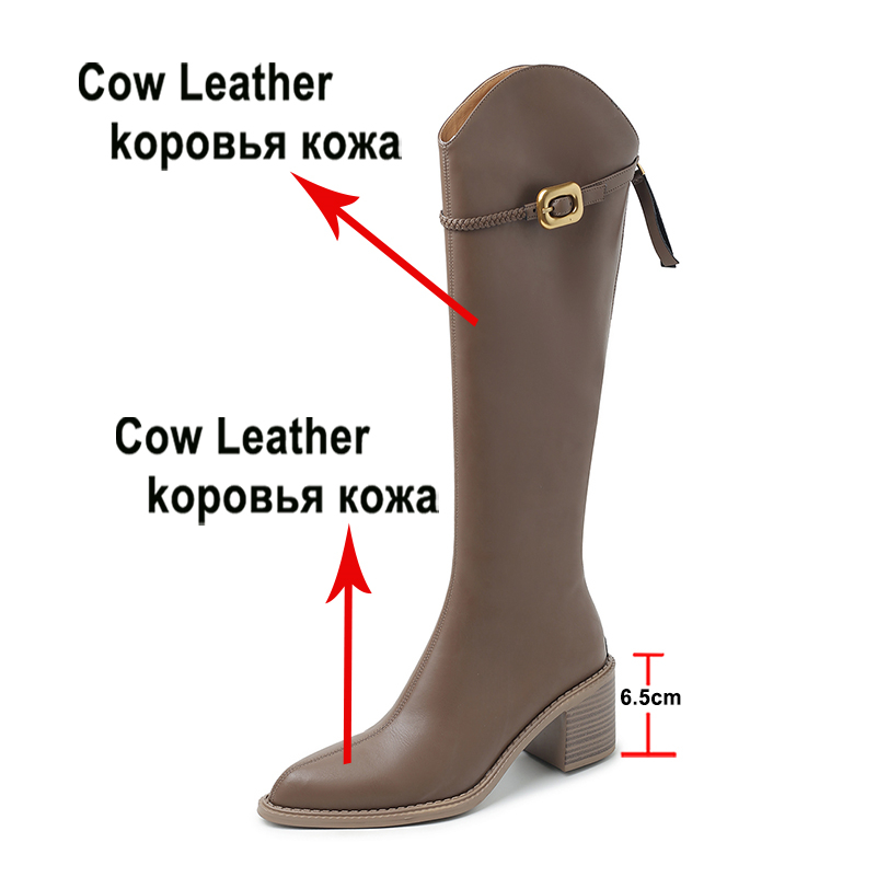 รองเท้าบูทหนังแท้ผู้หญิง Meoti - Women'S Fashion Leather Boots บทวิจารณ์และราคา