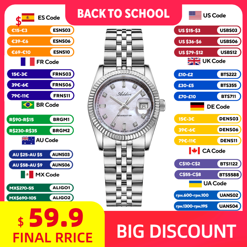 ADDIES 585 ควอตซ์นาฬิกาผู้หญิง - Women'S Fashion Quartz Watch บทวิจารณ์และราคา